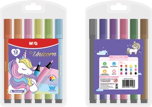 Filctoll készlet kimosható M&G "Unicorn" 12 szín