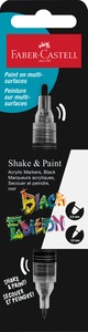 Akril marker, kétvégű Faber-Castell "Black Edition" Shake&Paint fekete