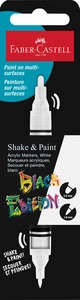 Akril marker, kétvégű Faber-Castell "Black Edition" Shake&Paint fehér