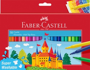 Filctoll készlet, kimosható 1 mm Faber-Castell 50 szín