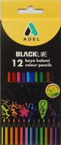 Színesceruza készlet fekete fa Adel "Black Line" 12 szín