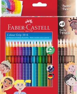 Színesceruza készlet háromszög test Faber-Castell "Colour Grip" 18+6 szín
