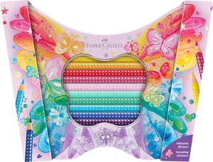 Színesceruza készlet háromszög test, fém dobozos Faber-Castell "Sparkle" 30 szín