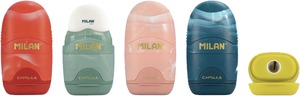 Hegyező 1 lyukú, tartályos, radírral Milan "Capsule" Lava