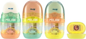 Hegyező 1 lyukú, tartályos, radírral Milan "Capsule" New Look