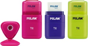 Hegyező 1 lyukú, tartályos, radírral Milan "Tri" Acid