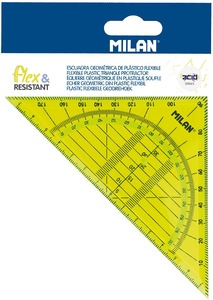 Vonalzó 45° 14 cm geometrikus Milan "Flex" Acid sárga