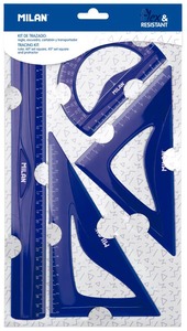 Vonalzókészlet 4 db-os Milan "Flex" Acid kék