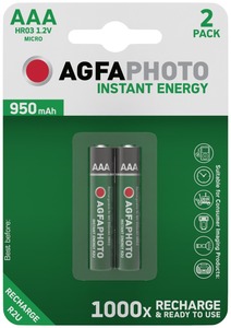 Akkumulátor AAA mikro 950 mAh, 2 db/bliszter AgfaPhoto