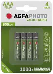 Akkumulátor AAA mikro 900 mAh, 4 db/bliszter AgfaPhoto