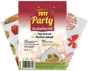 Műanyag asztalterítő 100x120 cm 2 db/csomag TUTI "Party" vegyes minta