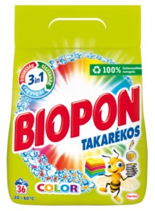 Mosópor 2,34 kg fehér ruhákhoz Biopon "Takarékos"