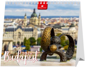 Asztali naptár, álló DayLiner "Budapest" fehér