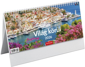 Asztali napt&aacute;r, &aacute;ll&oacute; TopTimer "Vil&aacute;g k&ouml;r&uuml;l" feh&eacute;r