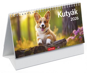 Asztali naptár, álló TopTimer "Kutyák" fehér