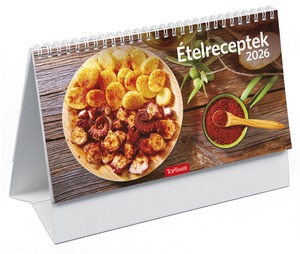 Asztali naptár, álló TopTimer "Ételreceptek" fehér
