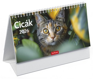Asztali napt&aacute;r, &aacute;ll&oacute; TopTimer "Cic&aacute;k" feh&eacute;r