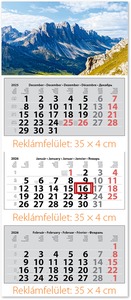 Speditőr falinaptár, 3 tömbös, 3 hónap DayLiner "Maxi Classic" Hegy