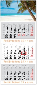 Speditőr falinaptár, 3 tömbös, 3 hónap DayLiner "Maxi Classic" Tengerpart