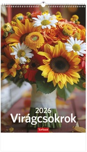 Falinaptár 22x33 cm spirálozott TopTimer "Virágcsokrok"