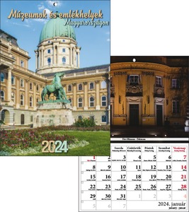Falinaptár A/4 tűzött T-Calendar "Múzeumok és emlékhelyek" Magyarországon