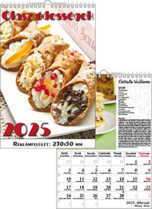 Falinaptár 23x33 cm spirálozott T-Calendar "Édességek világa"