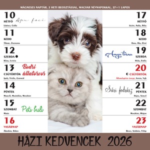 Falinaptár 22x22 cm mágneses T-Calendar "Házi kedvencek"