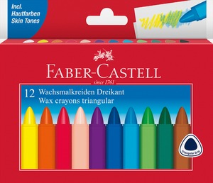 Zsírkréta, háromszögletű Faber-Castell 12 szín