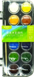 Vízfesték 28 mm, ajándék ecset M&G 12 szín
