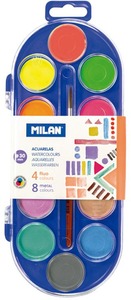 Vízfesték 30 mm, ajándék ecset Milan 12 szín