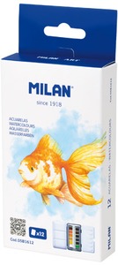Vízfesték, fém dobozos Milan "Art" 12 szín