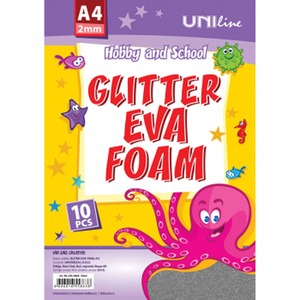 Dekorgumi A/4 csillámos 10 db/csomag Octopus ezüst