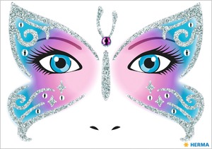 Matrica arc tetoválás Herma "Face Art" Butterfly