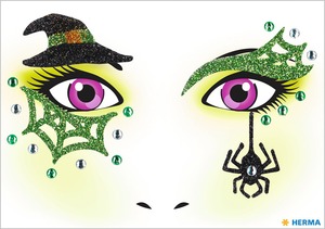 Matrica arc tetoválás Herma "Face Art" Witch