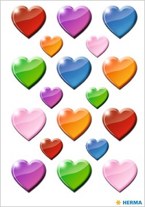 Matrica tetoválás Herma "Classic Tattoo" Hearts Colorful