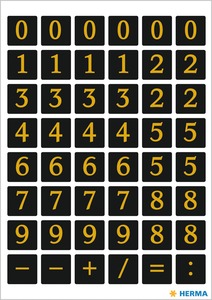 Matrica, számok 0-9-ig Herma "Vario" arany