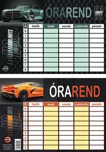 Órarend 16,5x23,5 cm 25 db/csomag T-Creativ "Sportcars"