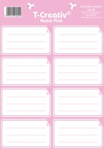 Füzetcímke, keretes és akasztós 2 ív/csomag T-Creativ "Pastel Pink"