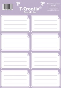 Füzetcímke, keretes és akasztós 2 ív/csomag T-Creativ "Pastel Lilac"