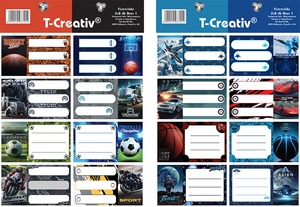 Füzetcímke, akasztós 2 ív/csomag T-Creativ "Boys I."
