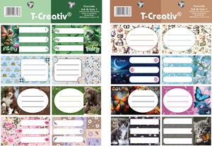 Füzetcímke, akasztós 2 ív/csomag T-Creativ "Girls I."
