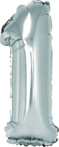 Számos léggömb, 1-es 40 cm Daco ezüst