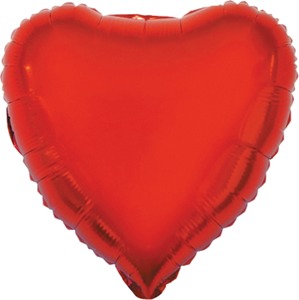 Léggömb, szív alakú 46 cm Daco piros